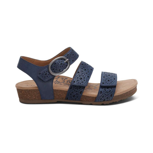 Lilly Strapped Sandal - Navy Cutout