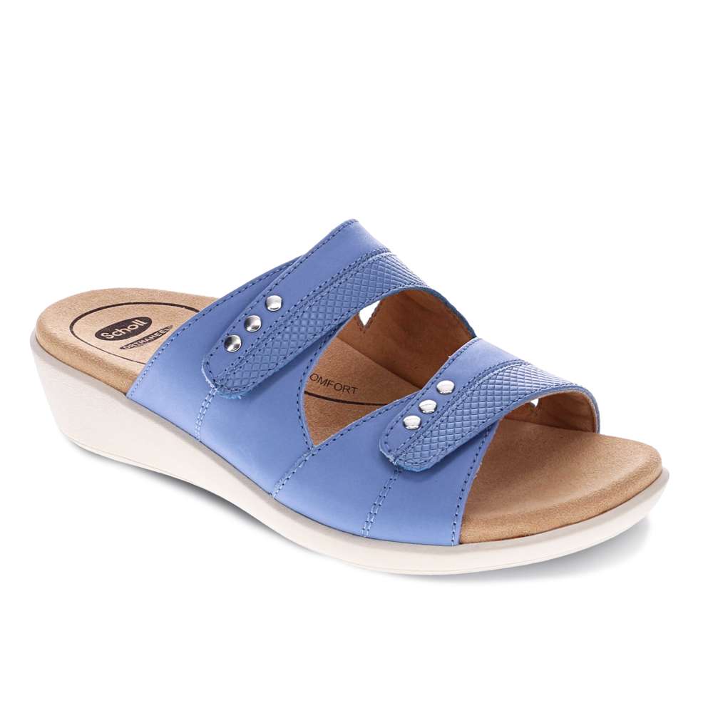 Toni Adjustable Slide Sandal - Blue