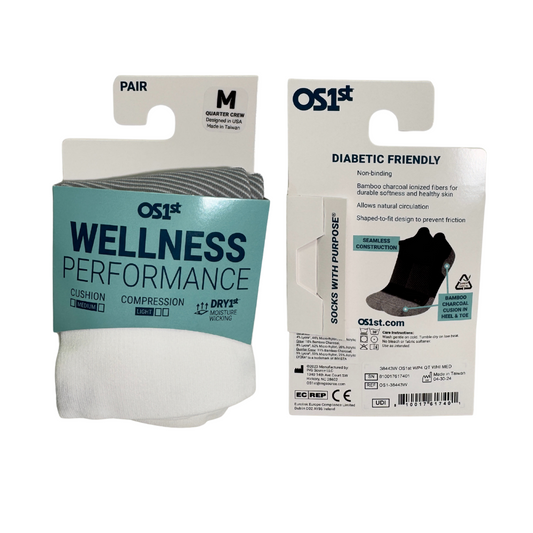 No Show Wellness Performance Sock (WP4) - White