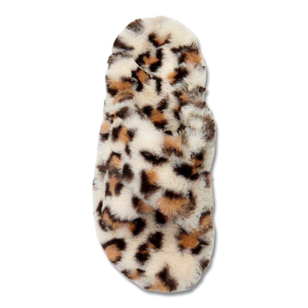 Relax Plush Slipper - Cream Leopard