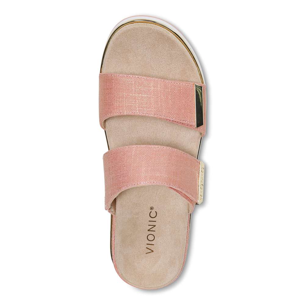 Brandie Flatform Slide Sandal - Papaya Linen