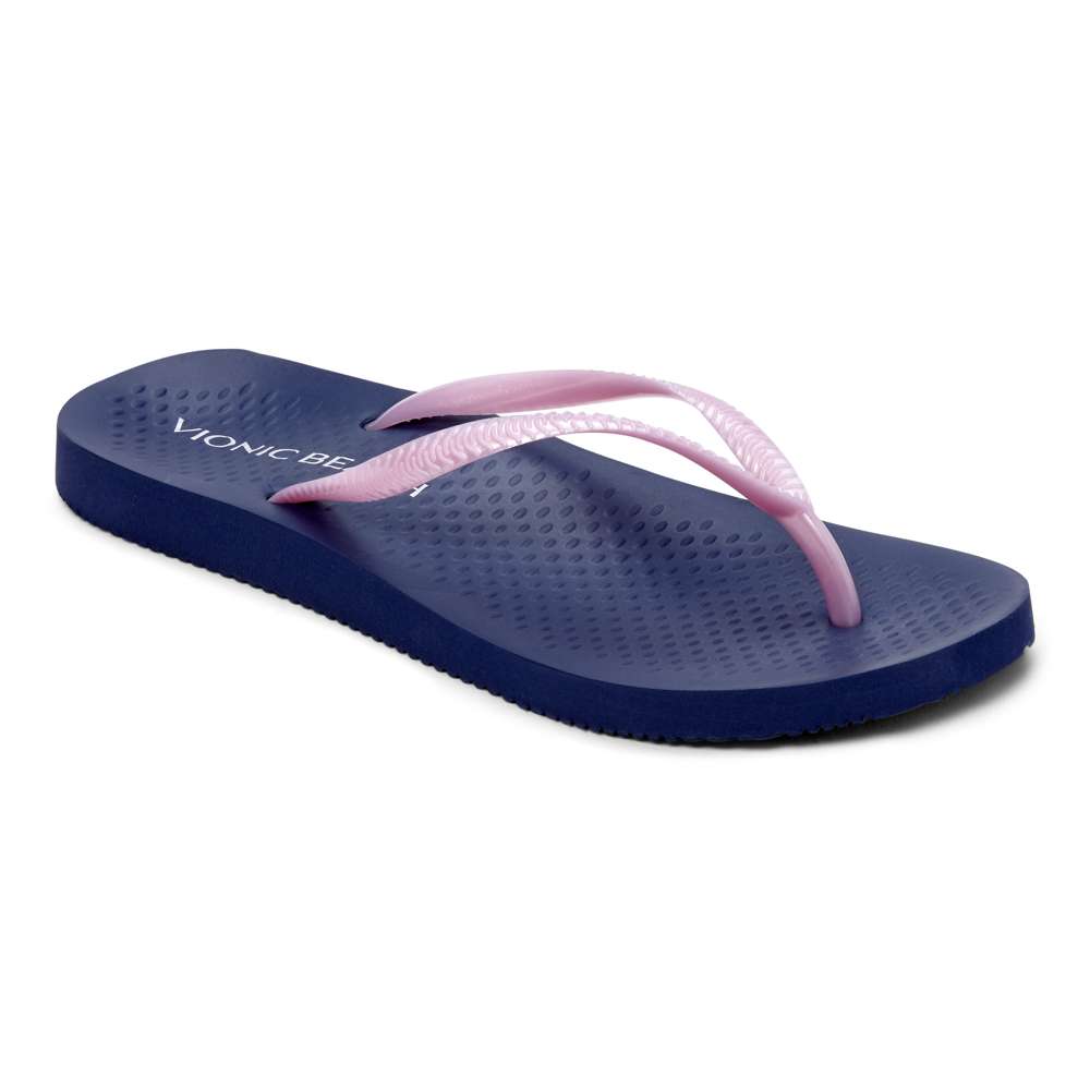 Noosa Solid Toe Post Sandal Navy/Light Pink – Comfort Co Shoes