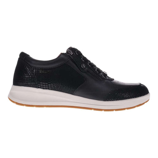 Boston Zip Casual Sneaker - Black Punched