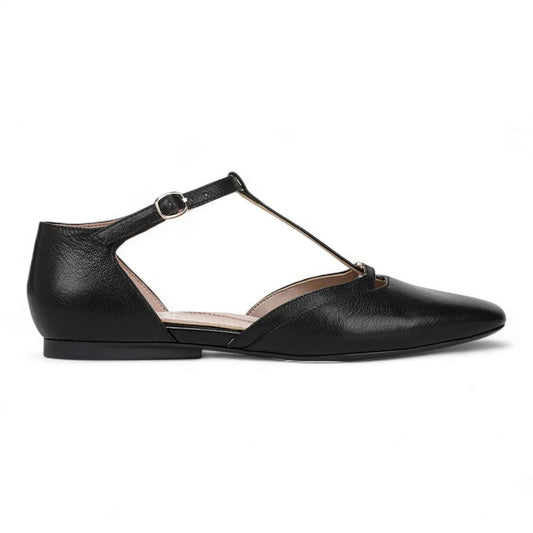 Caresse Mary-Jane Flat - Black