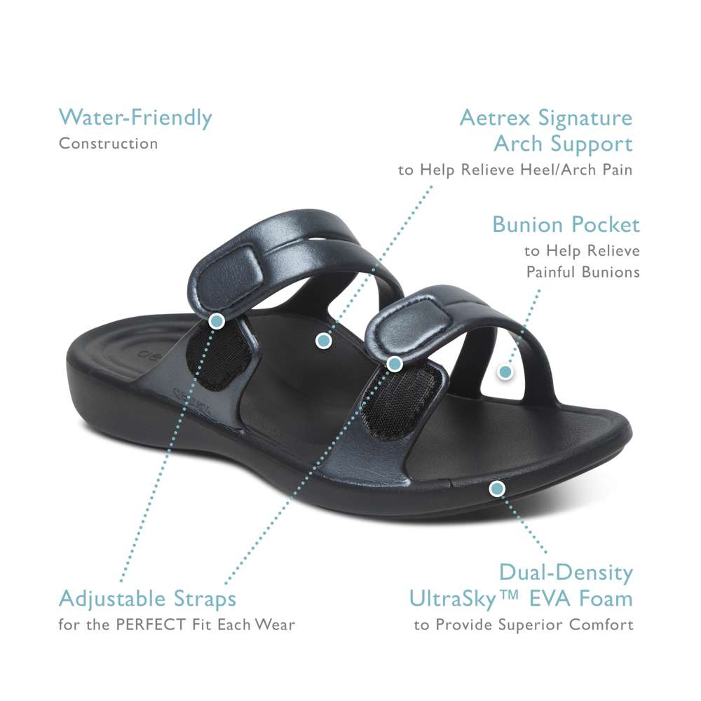 Janey Sport Slide - Pewter