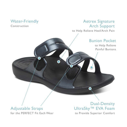 Janey Sport Slide - Grey