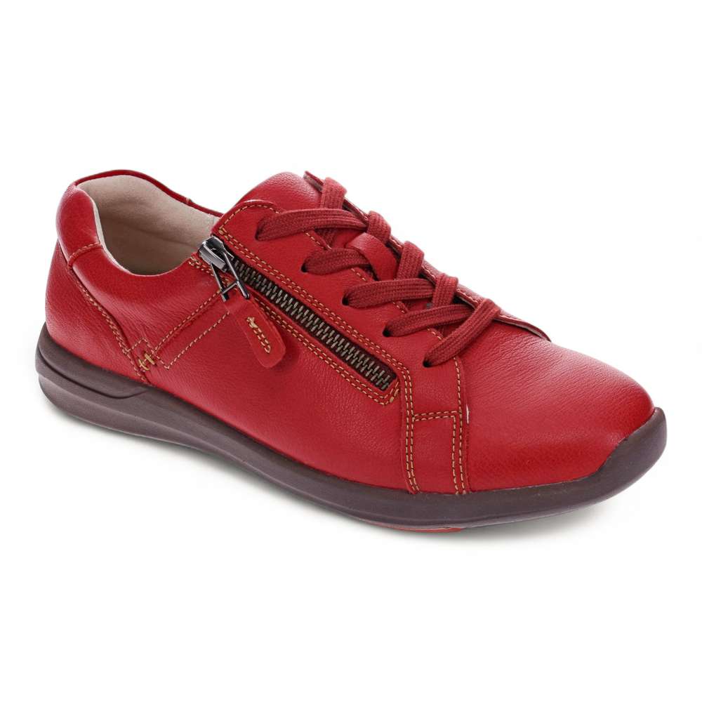 North Leather Sneaker - Ruby Red