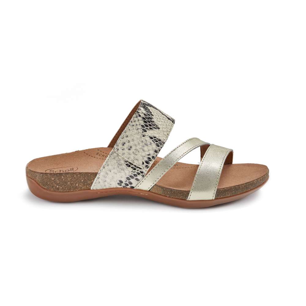 Avery Slide Sandal - Gold/Beige