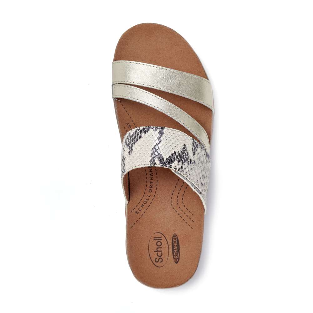 Avery Slide Sandal - Gold/Beige