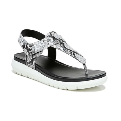 Lincoln Sandal - Black/White Snake