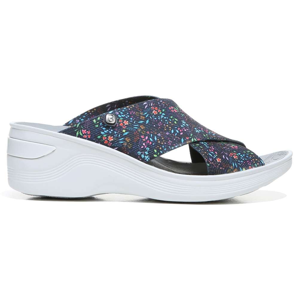 Desire Slide Sandal - Navy Floral