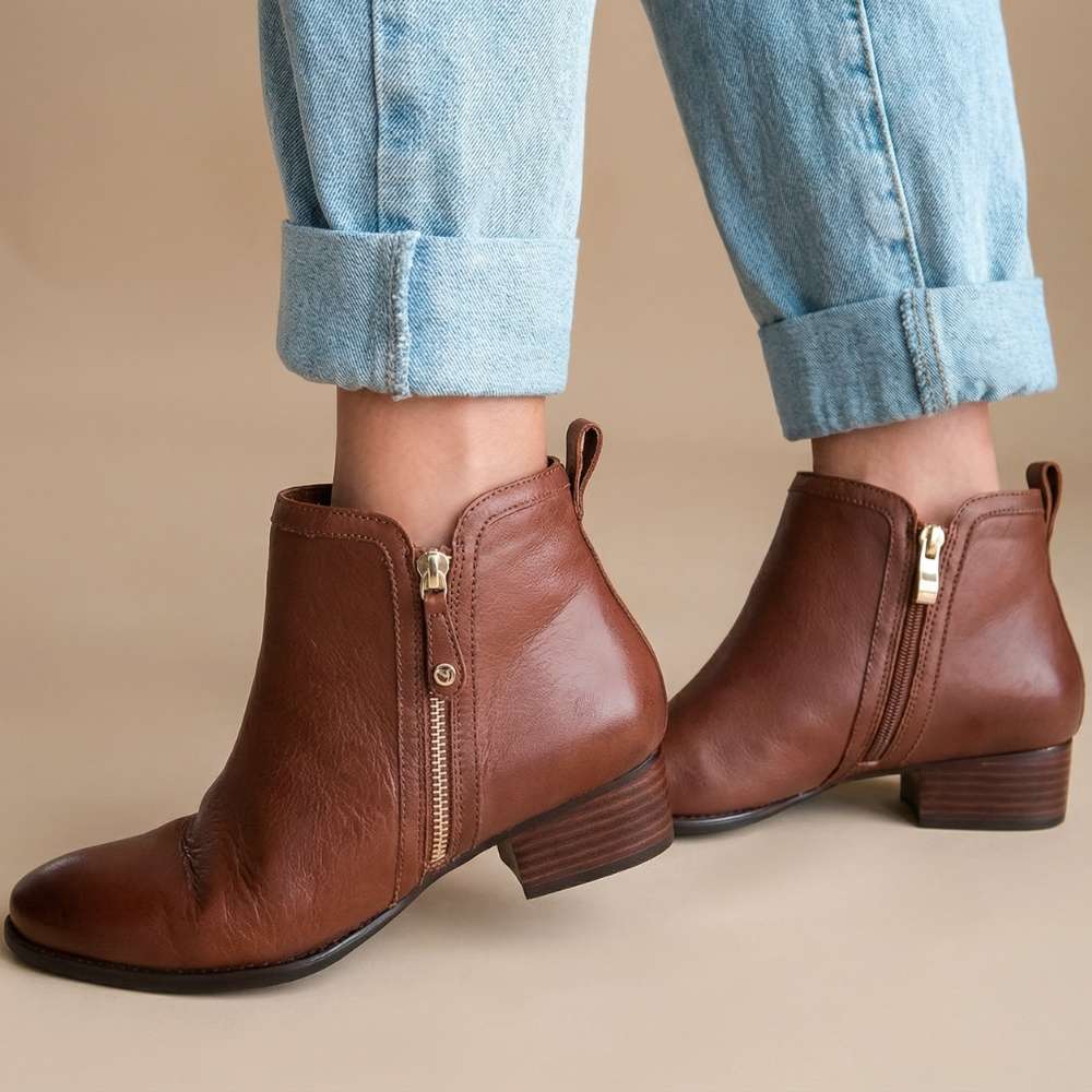 Houston Heeled Zip Boot - Mocha