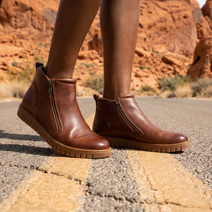 Leni Zip Boot - Mocha
