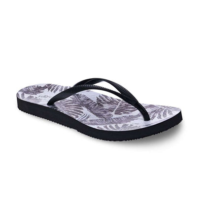 Venice Print Women's Toe Post Sandal - Palm Black