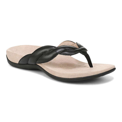 Bella Braid Toe Post Sandal - Black