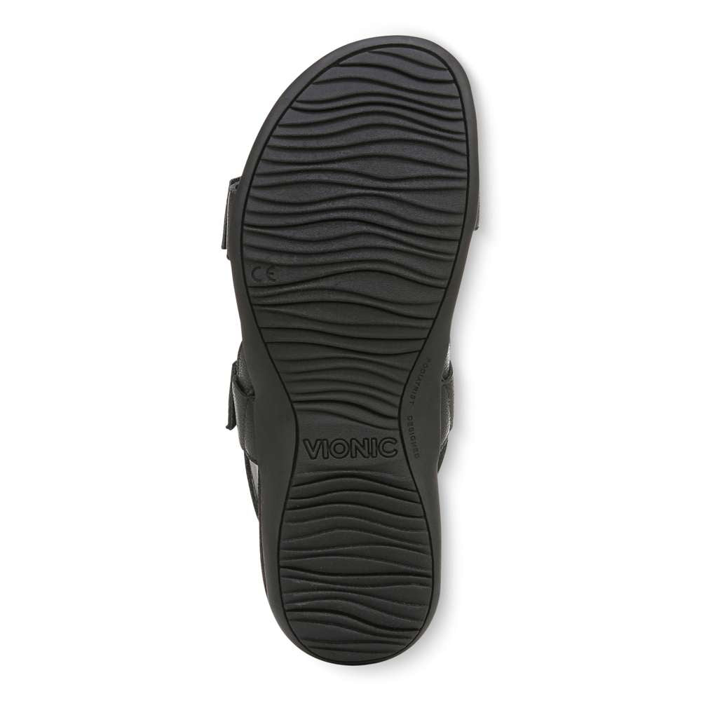 Reese Backstrap Sandal - Black Tumbled Leather