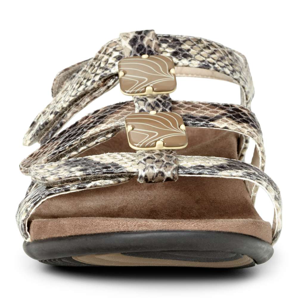 Amber Adjustable Sandal - Natural Snake