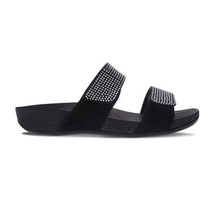 Avoca Slide - Black Rhinestone