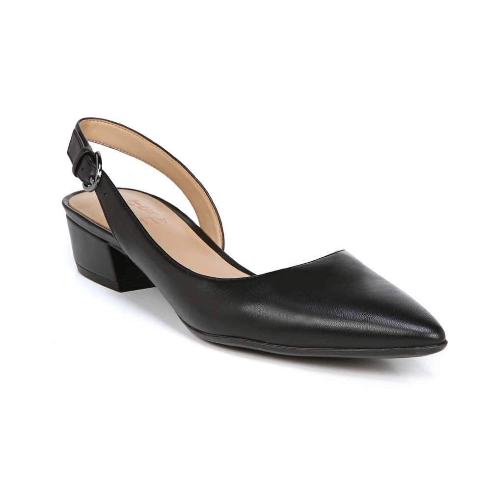 Banks Slingback Heeled Sandal - Black Leather