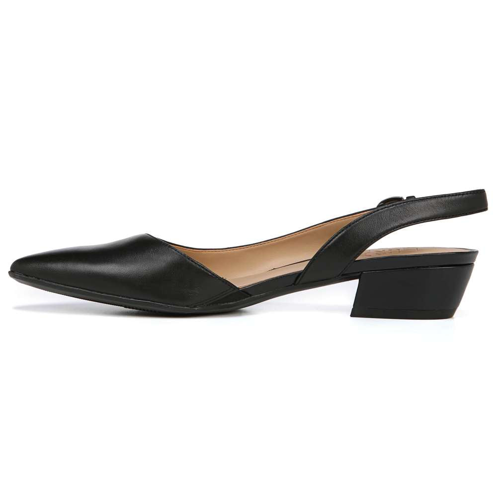 Banks Slingback Heeled Sandal - Black Leather