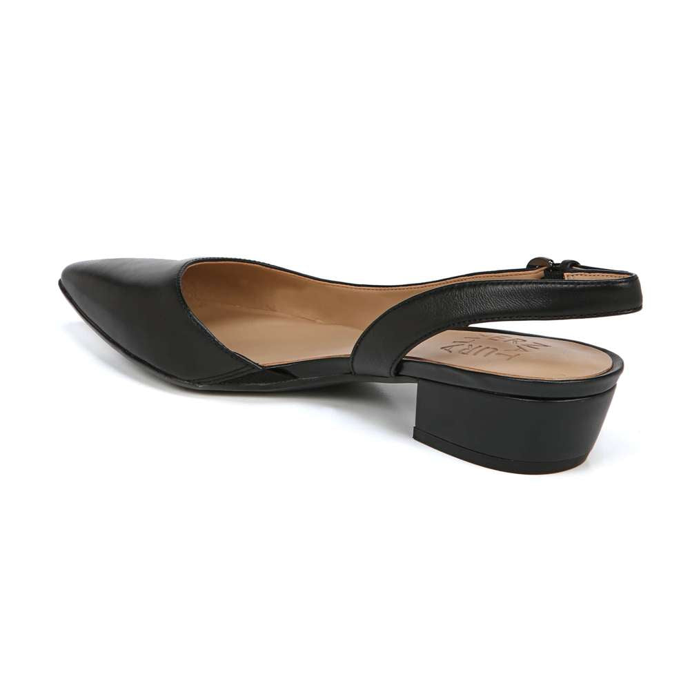 Banks Slingback Heeled Sandal - Black Leather