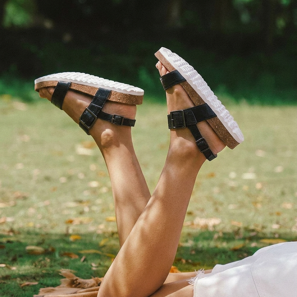 Brag Sandal - Black Croc