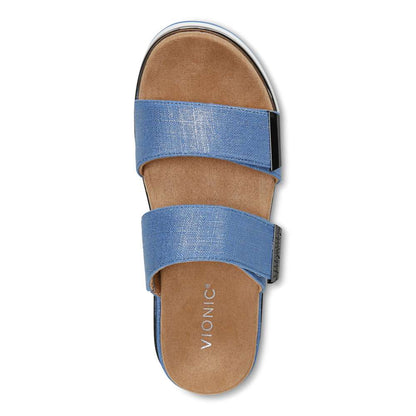 Brandie Flatform Slide - Vallarta Blue Linen