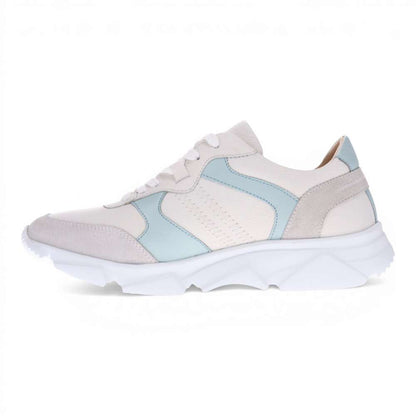 Chloe Lace-Up Casual Sneaker - White/Blue