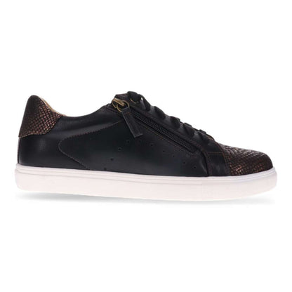Cleo Zip Casual Sneaker - Black/Bronze