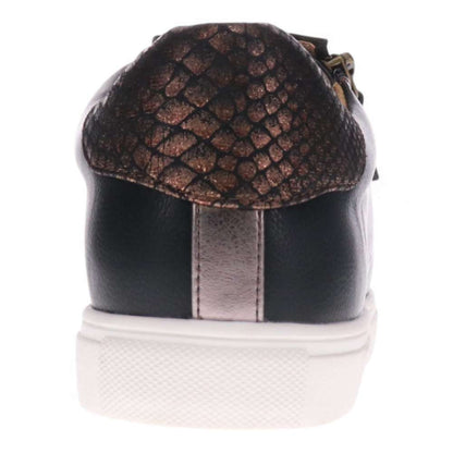 Cleo Zip Casual Sneaker - Black/Bronze