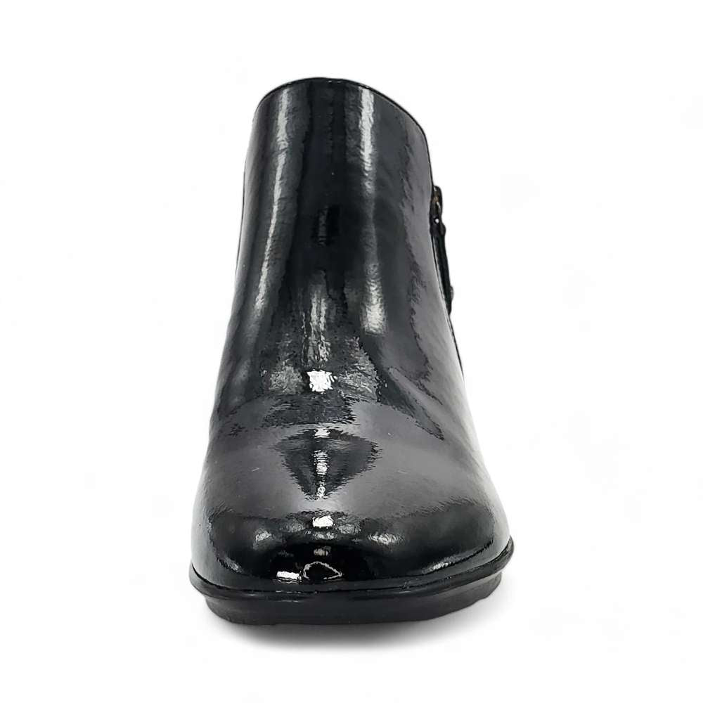 Damascus Wedged Boot - Black Patent