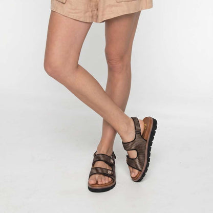 Dakota Slingback Sandal - Black Raffia