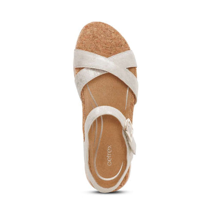 Flora Adjustable Strap Wedge - Champagne