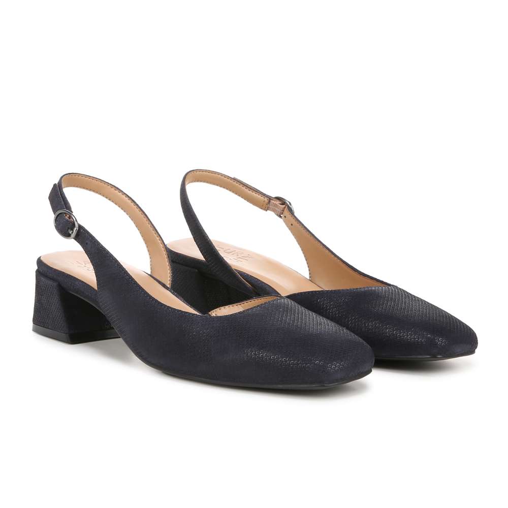 Jayla Slingback Heeled Sandal - Istmo Navy