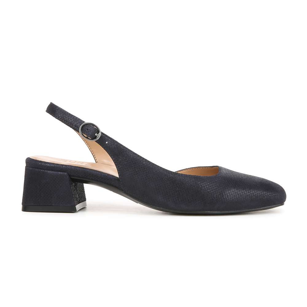 Jayla Slingback Heeled Sandal - Istmo Navy