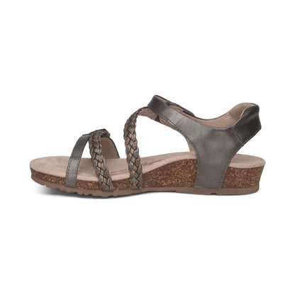 Jillian Braided Strap Sandal - Gunmetal