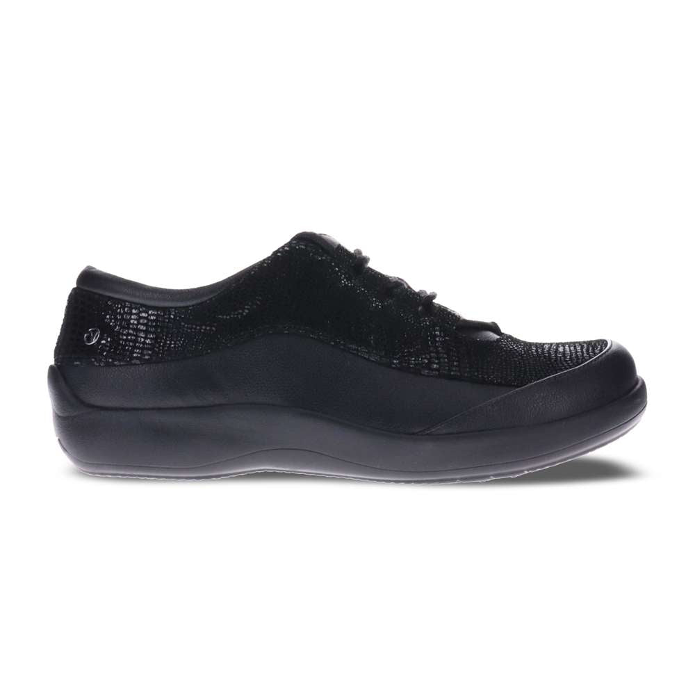 Alberta Lace-Up Casual Sneaker - Black Lizard