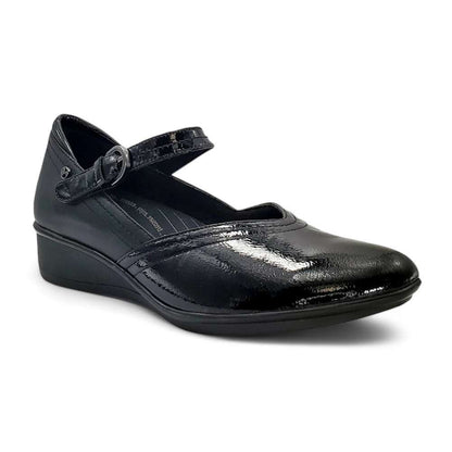 Narita Mary-Jane Flats - Black Patent