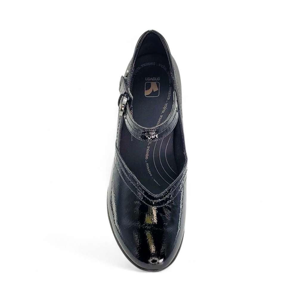 Narita Mary-Jane Flats - Black Patent