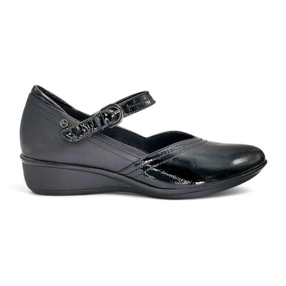 Narita Mary-Jane Flats - Black Patent