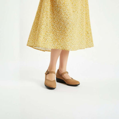 Narita Mary-Jane Flats - Toffee Nubuck
