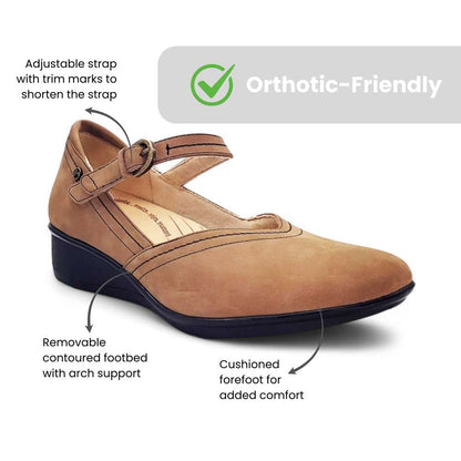 Narita Mary-Jane Flats - Toffee Nubuck