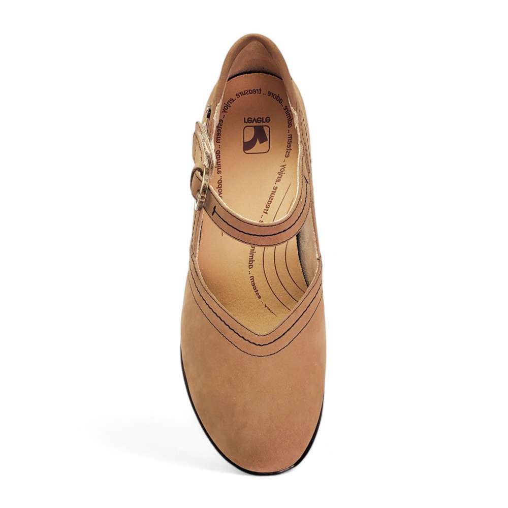 Narita Mary-Jane Flats - Toffee Nubuck