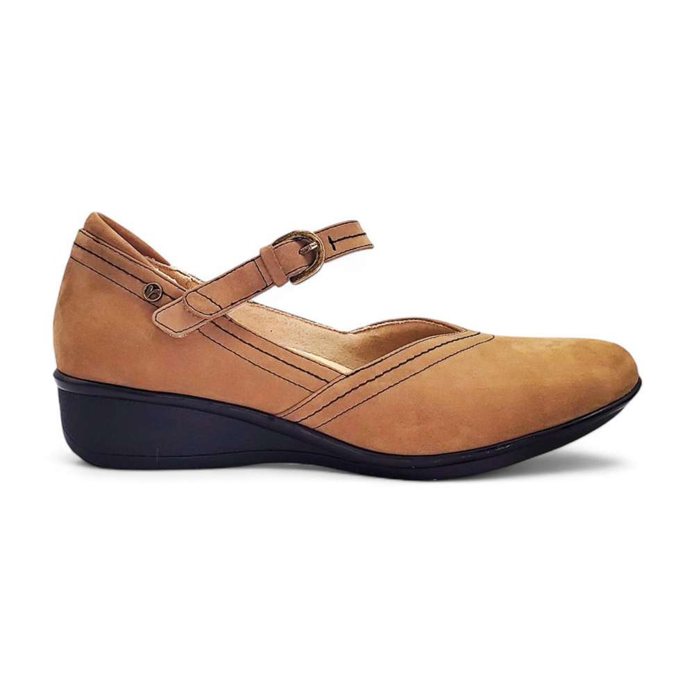 Narita Mary-Jane Flats - Toffee Nubuck