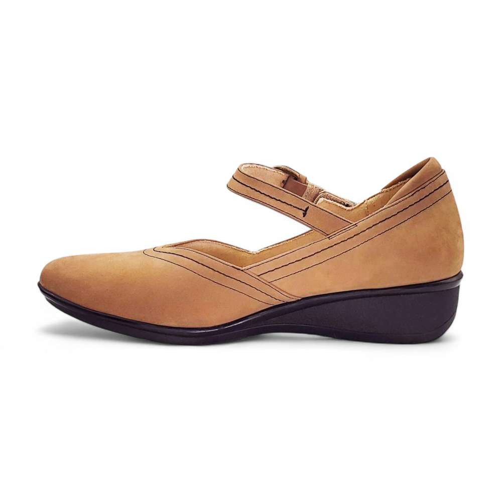 Narita Mary-Jane Flats - Toffee Nubuck