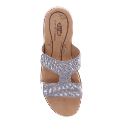 Nola Slide - Lt Grey/Rhinestone