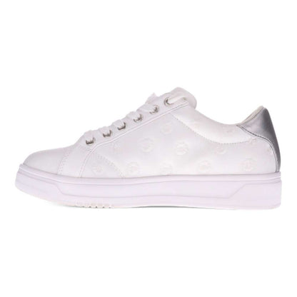 Paisley Floral Lace-Up Casual Sneaker - White/Silver Patch