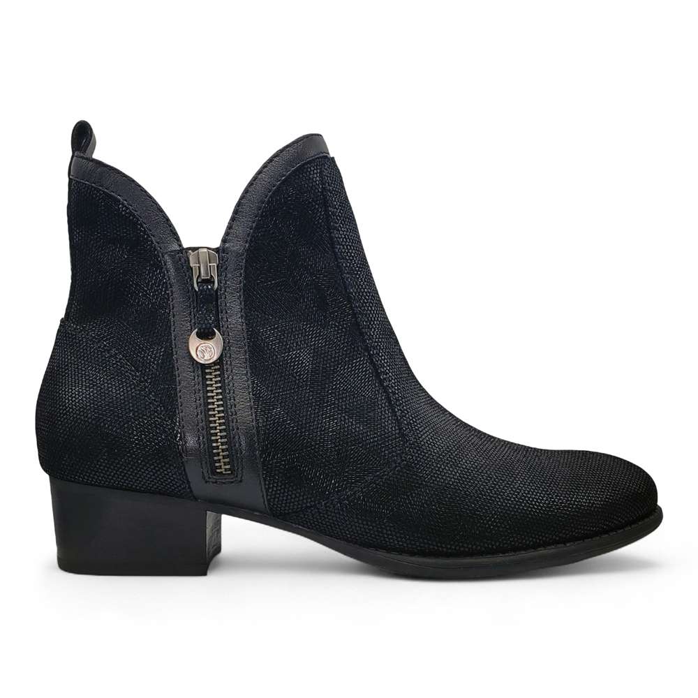 Siena II Zip Ankle Boot - Black Angle