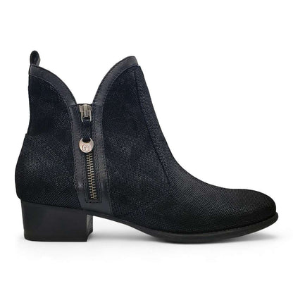 Siena II Zip Ankle Boot - Black Angle