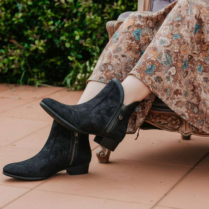 Siena II Zip Ankle Boot - Black Angle